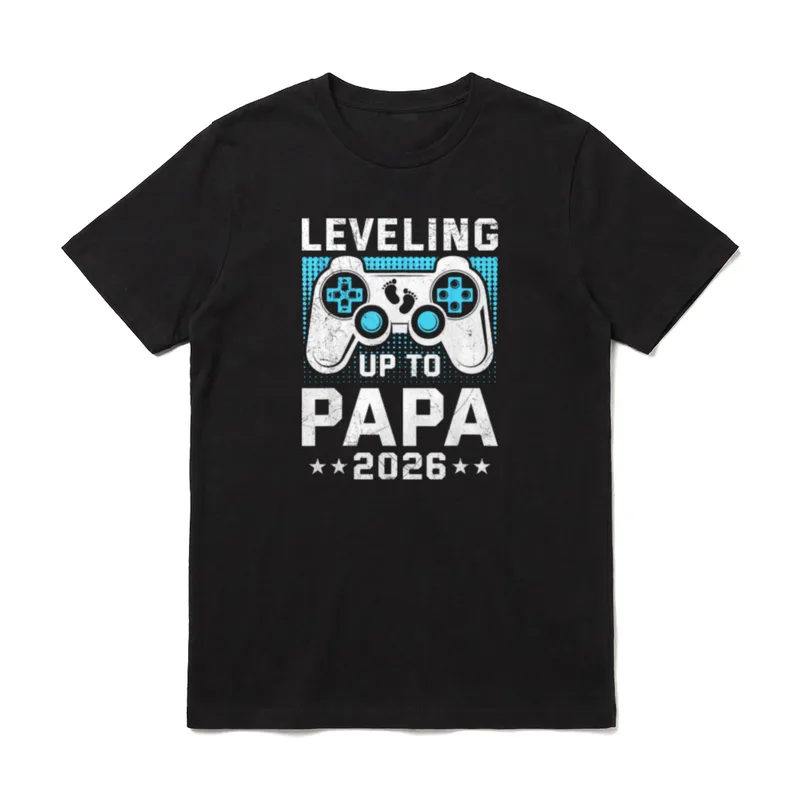 Werdender Vater LEVELING UP T-Shirt – Klassisches T-Shirt in Schwarz