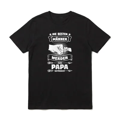Männer werden zum Papa T-Shirt – Klassisches T-Shirt in Schwarz