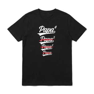 PAPA HOCH 4 VATERTAG T-Shirt – Klassisches T-Shirt in Schwarz