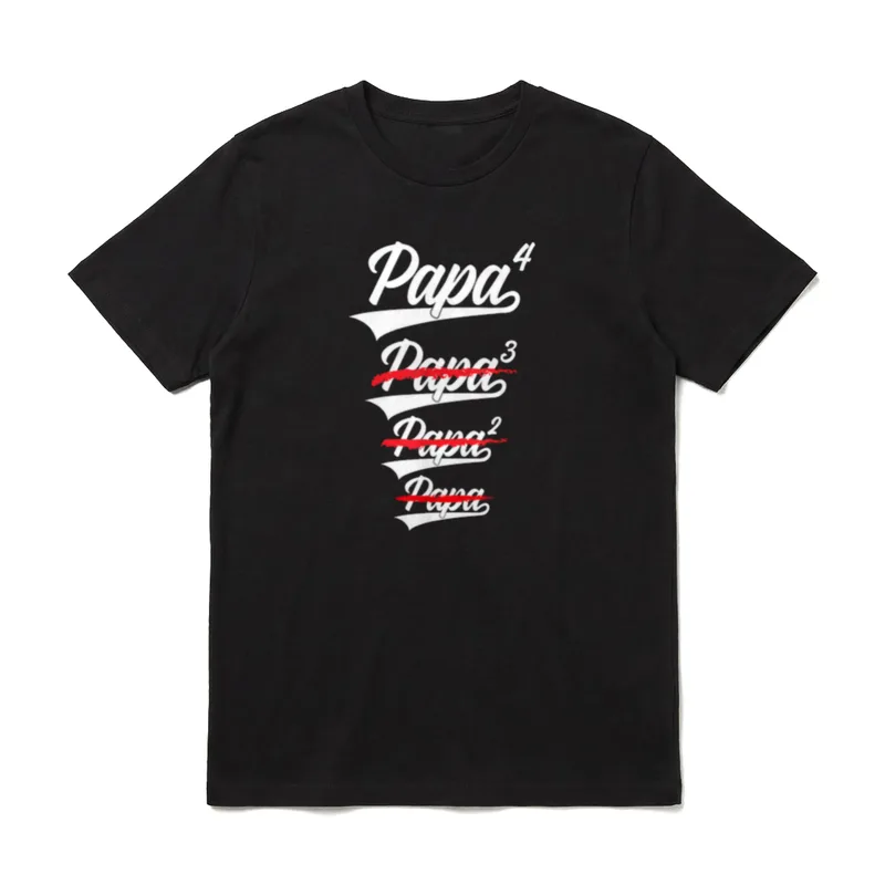 PAPA HOCH 4 VATERTAG T-Shirt – Klassisches T-Shirt in Schwarz
