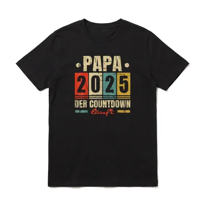 Papa 2025 Schwangerschaft Verkünden Werdender T-Shirt – Klassisches T-Shirt in Schwarz