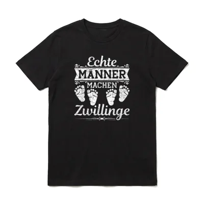 Zwillinge Papa 2025 Vater T-Shirt – Klassisches T-Shirt in Schwarz