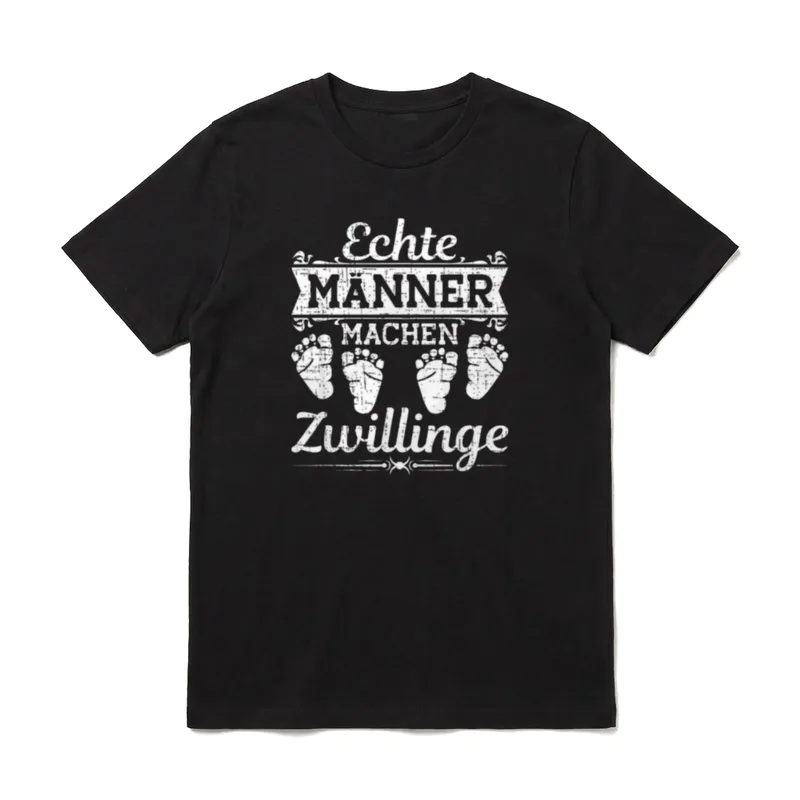 Zwillinge Papa 2025 Vater T-Shirt – Klassisches T-Shirt in Schwarz