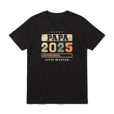 Papa 2025 Werdender Vater Schwangerschaft T-Shirt – Klassisches T-Shirt in Schwarz