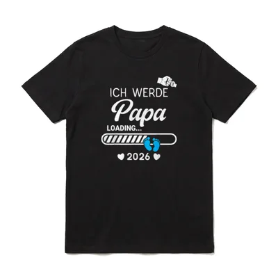 Papa 2026 Loading Ich T-Shirt – Klassisches T-Shirt in Schwarz