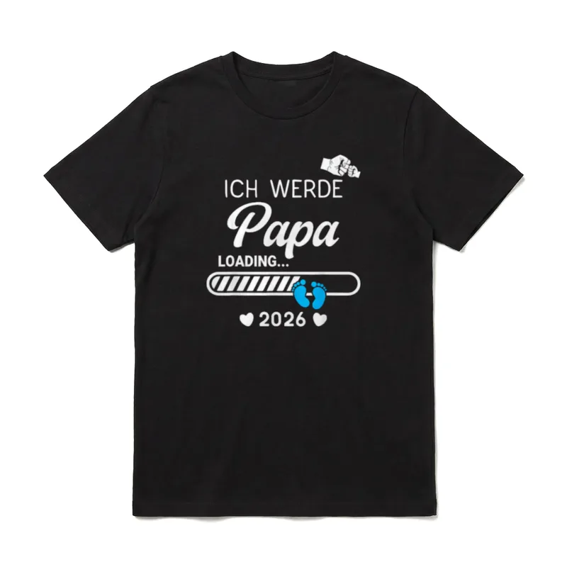 Papa 2026 Loading Ich T-Shirt – Klassisches T-Shirt in Schwarz