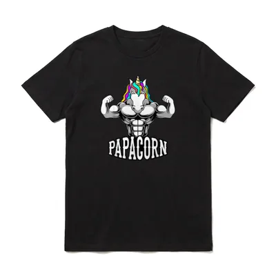 Papacorn Einhorn werdender Papa T-Shirt – Klassisches T-Shirt in Schwarz
