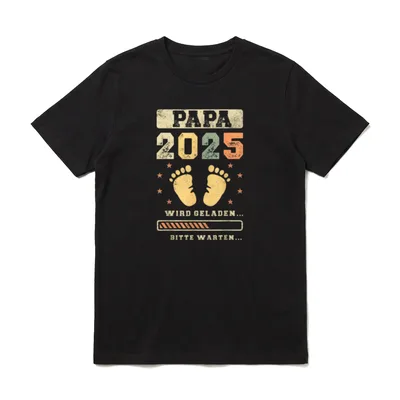 Papa 2025 Werdender Vater Baby T-Shirt – Klassisches T-Shirt in Schwarz