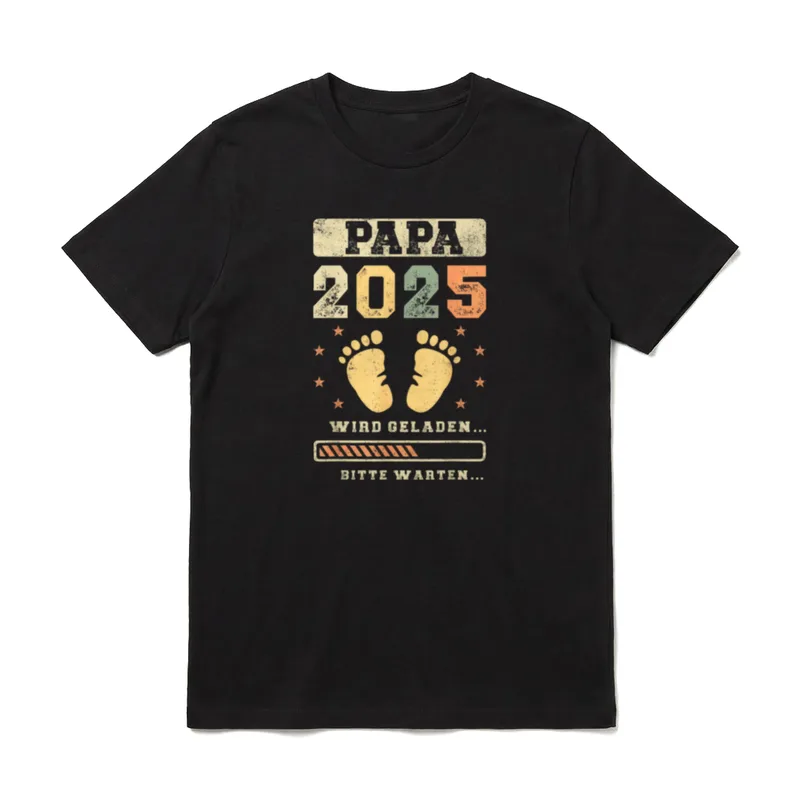 Papa 2025 Werdender Vater Baby T-Shirt – Klassisches T-Shirt in Schwarz