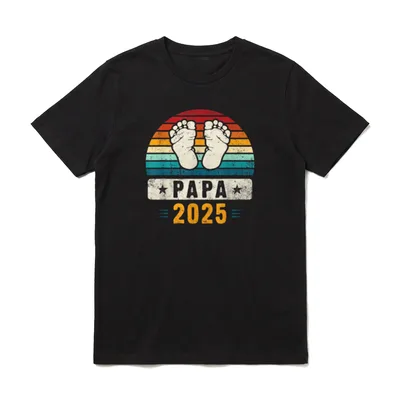 Papa 2025 Schwangerschaft Verkünden T-Shirt – Klassisches T-Shirt in Schwarz
