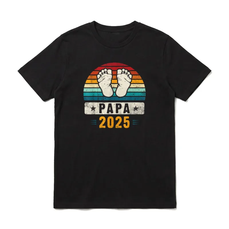 Papa 2025 Schwangerschaft Verkünden T-Shirt – Klassisches T-Shirt in Schwarz
