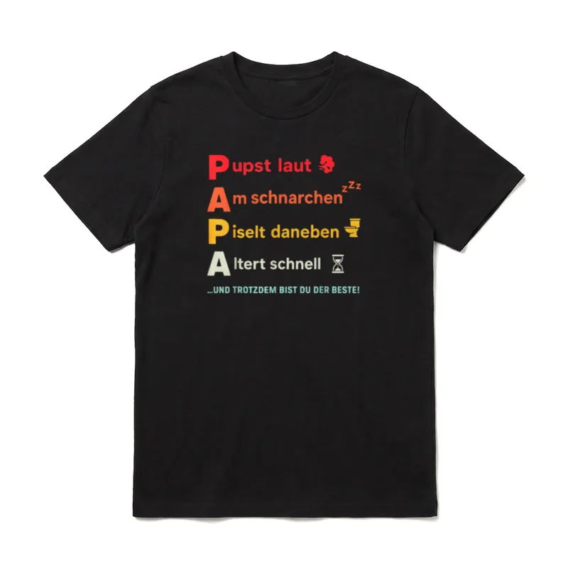 PAPA Lustiger Spruch Werdender Papa T-Shirt – Klassisches T-Shirt in Schwarz