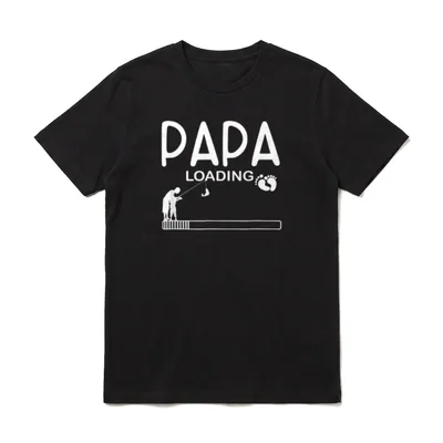 Papa loading Angeln Fischer T-Shirt – Klassisches T-Shirt in Schwarz