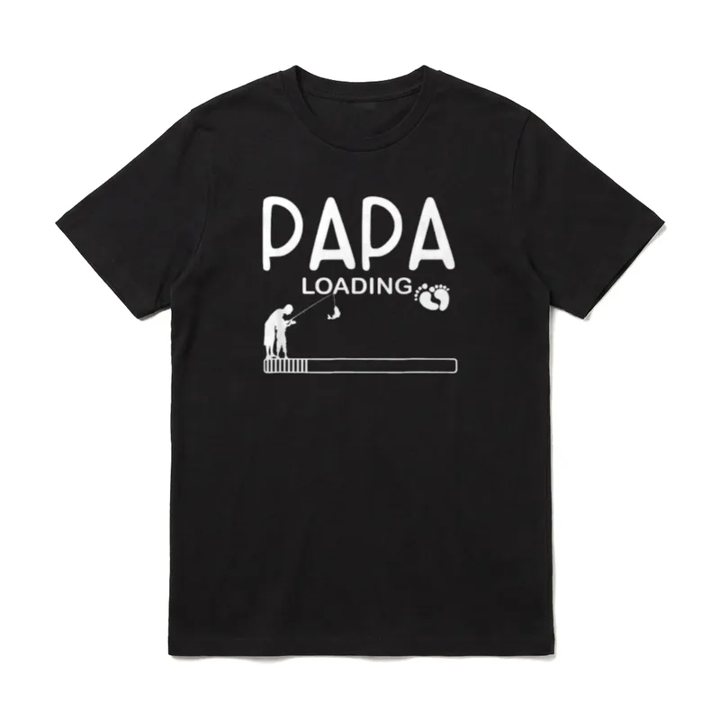 Papa loading Angeln Fischer T-Shirt – Klassisches T-Shirt in Schwarz