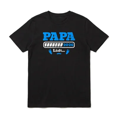 Werdender Vater PAPA 2026 LOADING T-Shirt – Klassisches T-Shirt in Schwarz