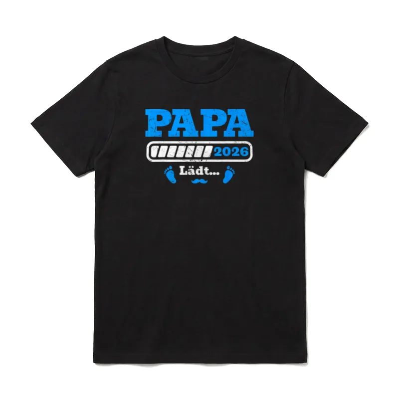 Werdender Vater PAPA 2026 LOADING T-Shirt – Klassisches T-Shirt in Schwarz