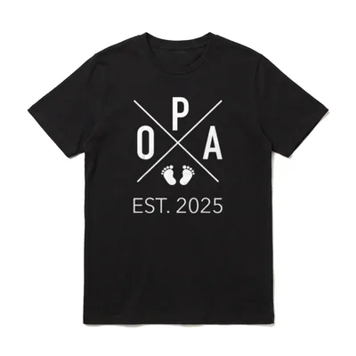 Opa 2025 Hipster Schwangerschaft T-Shirt – Klassisches T-Shirt in Schwarz