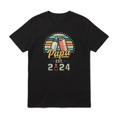 Papa Est. 2024 Erster T-Shirt – Klassisches T-Shirt in Schwarz
