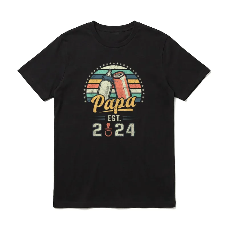 Papa Est. 2024 Erster T-Shirt – Klassisches T-Shirt in Schwarz