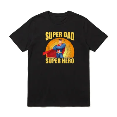 Super dad Superdad Oberteil T-Shirt – Klassisches T-Shirt in Schwarz