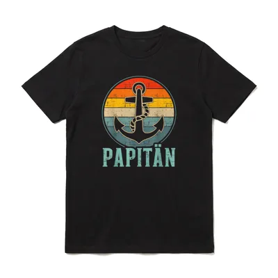 Papitän für Kapitän Papa Werdender Papa T-Shirt – Klassisches T-Shirt in Schwarz