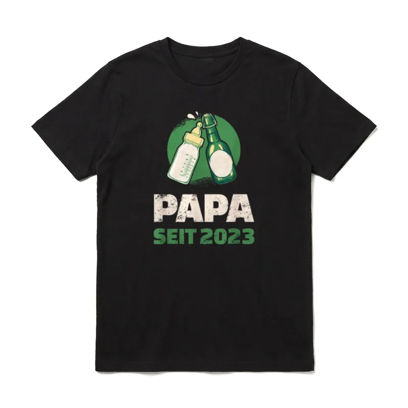 Papa seit 2023 Werdender T-Shirt – Klassisches T-Shirt in Schwarz