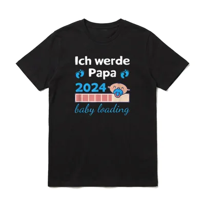 Ich werde Papa 2024 Zukünftiger T-Shirt – Klassisches T-Shirt in Schwarz