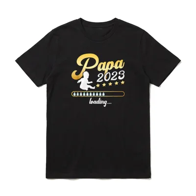 Papa 2023 Loading Werdender Vater T-Shirt – Klassisches T-Shirt in Schwarz