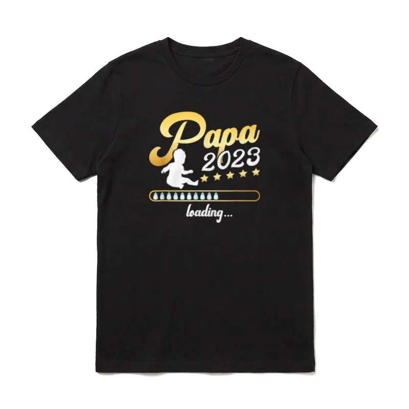Papa 2023 Loading Werdender Vater T-Shirt – Klassisches T-Shirt in Schwarz
