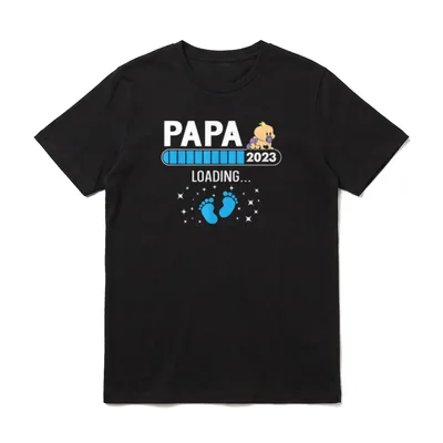 Papa 2023 Loading Werdender T-Shirt – Klassisches T-Shirt in Schwarz