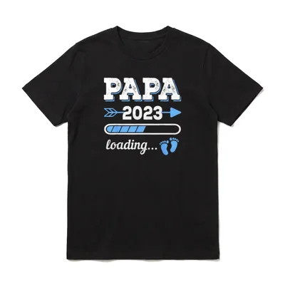 Papa 2023 Loading Werdender T-Shirt – Klassisches T-Shirt in Schwarz