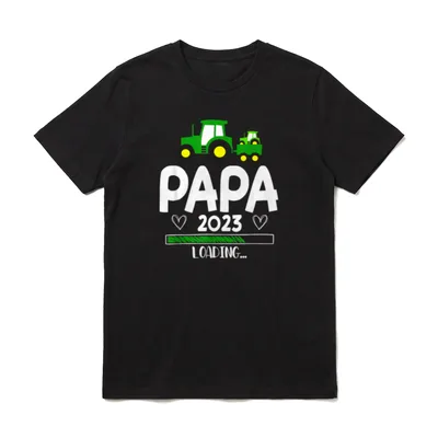 Papa 2023 Loading Schwangerschaftsankündigung T-Shirt – Klassisches T-Shirt in Schwarz