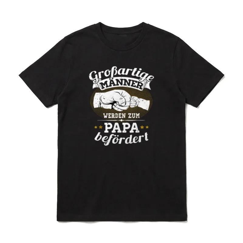 Großartige Männer werden zum Papa T-Shirt – Klassisches T-Shirt in Schwarz