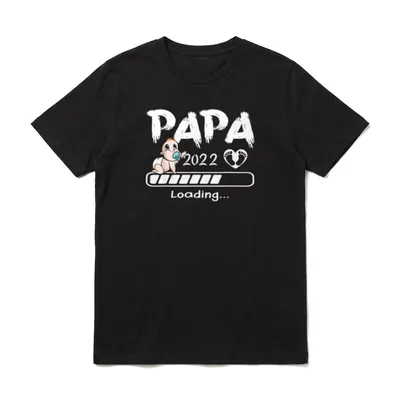 Papa Loading 2022 Schwangerschaft Verkündung T-Shirt – Klassisches T-Shirt in Schwarz