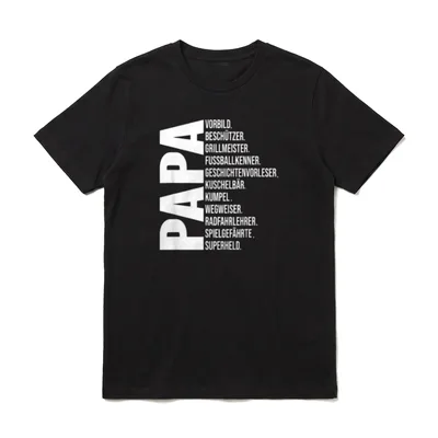 Papa Vatertag bester Dad T-Shirt – Klassisches T-Shirt in Schwarz