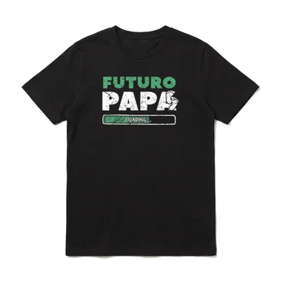 Futuro Papa Loading Italienische T-Shirt – Klassisches T-Shirt in Schwarz