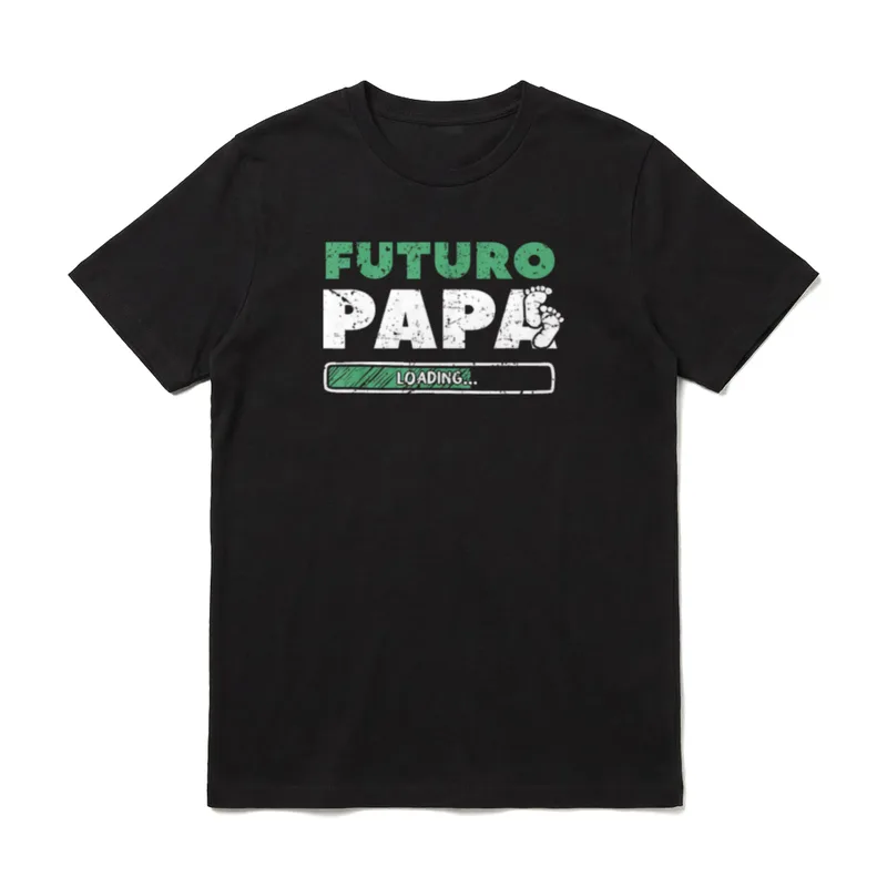 Futuro Papa Loading Italienische T-Shirt – Klassisches T-Shirt in Schwarz
