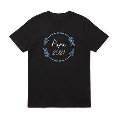 Papa Loading 2021 Werdender T-Shirt – Schriftzug „Papa 2021“ im Pfeilkranz – Klassisches T-Shirt in Schwarz