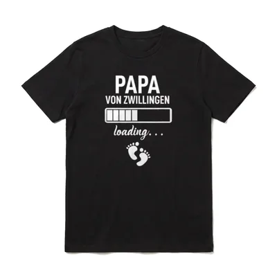 Papa von Zwillingen Loading T-Shirt – Klassisches T-Shirt in Schwarz