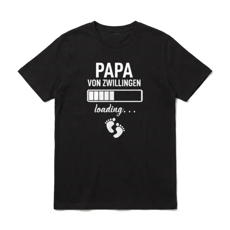 Papa von Zwillingen Loading T-Shirt – Klassisches T-Shirt in Schwarz