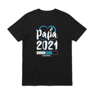 Papa 2021 Loading Lustiger T-Shirt – Klassisches T-Shirt in Schwarz
