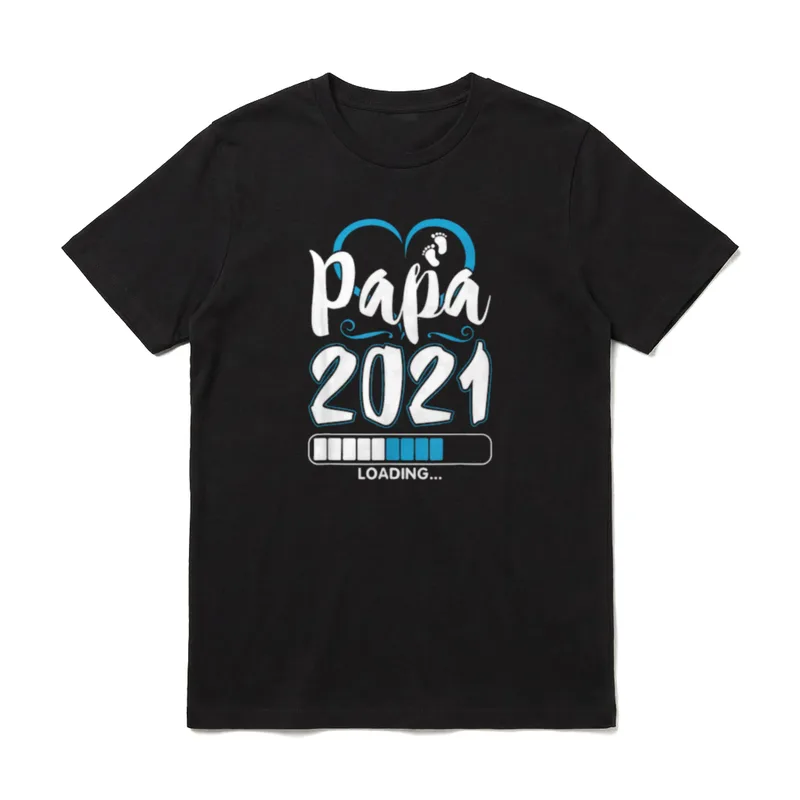 Papa 2021 Loading Lustiger T-Shirt – Klassisches T-Shirt in Schwarz