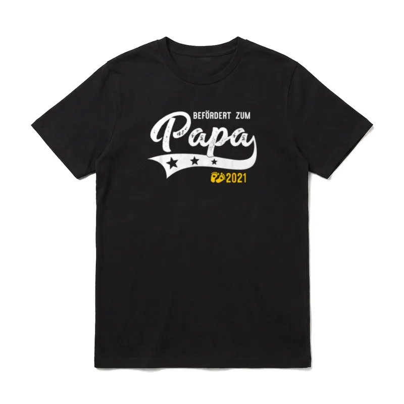 Papa seit 2021 Retro T-Shirt – Klassisches T-Shirt in Schwarz