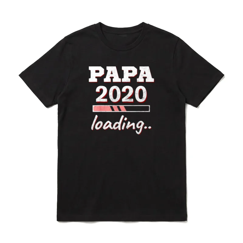 Papa 2020 Loading Tochter T-Shirt – Schriftzug PAPA 2020 loading.. mit rotem Ladebalken – Klassisches T-Shirt in Schwarz