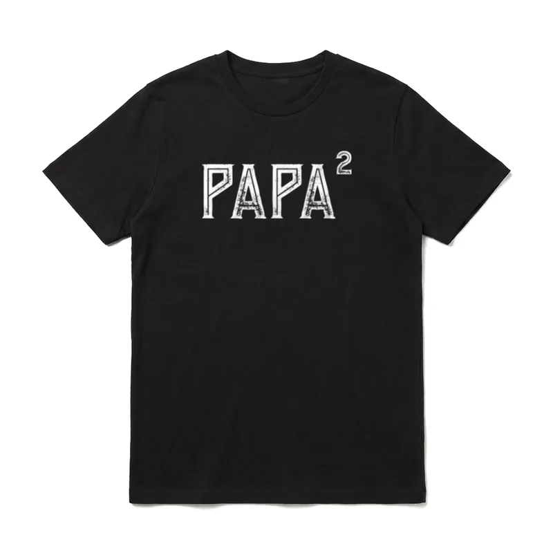Papa hoch zwei Ankündigung T-Shirt – Klassisches T-Shirt in Schwarz