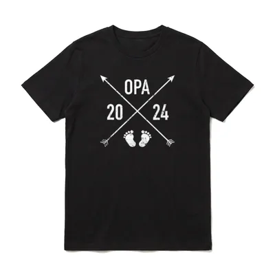 Opa 2024 Hipster Schwangerschaft T-Shirt – Klassisches T-Shirt in Schwarz
