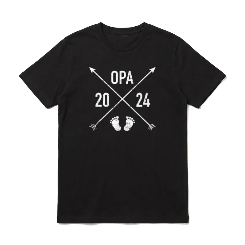 Opa 2024 Hipster Schwangerschaft T-Shirt – Klassisches T-Shirt in Schwarz