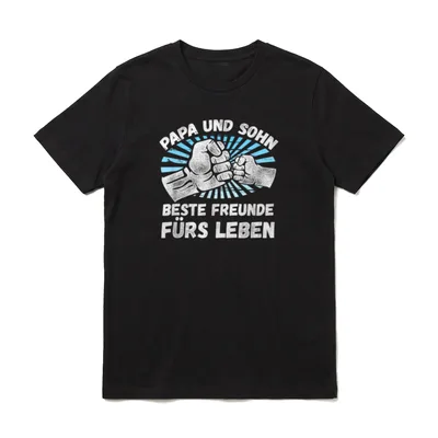 Papa & Sohn Beste T-Shirt – Klassisches T-Shirt in Schwarz