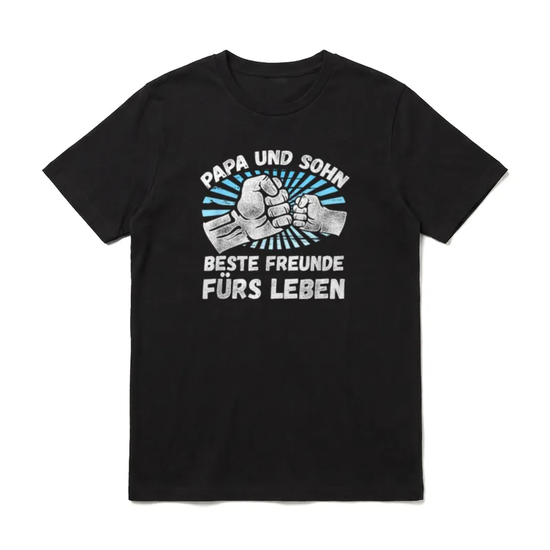 Papa & Sohn Beste T-Shirt – Klassisches T-Shirt in Schwarz